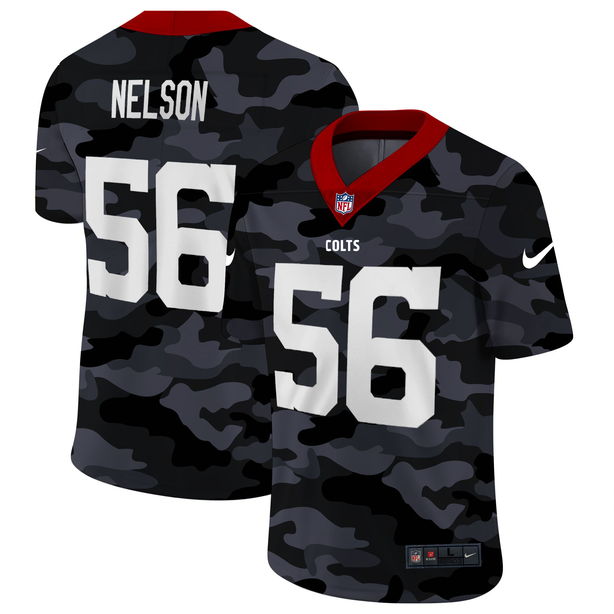 Men Indianapolis Colts #56 Nelson 2020 Nike 2ndCamo Salute to Service Limited NFL Jerseys->indianapolis colts->NFL Jersey